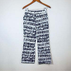 Badgley Mischka Grey Multi Women’s Stucco Print Crop Bootcut Pants Sz 2 NWT